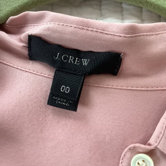 J. Crew Womens Pink 100% Silk Long Sleeve Button-Up Blouse Size 00 - Picture 3 of 10